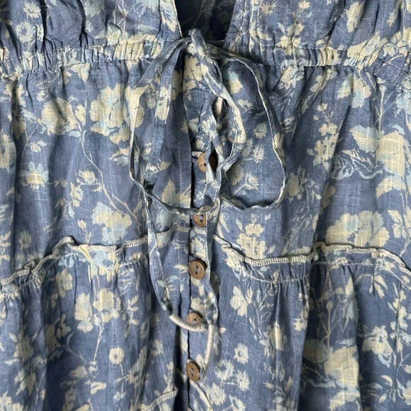 Free People Pappiet Cotton Midi Dress in Bluebell Combo L - Picture 4 of 9